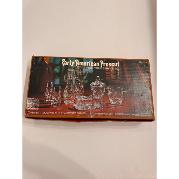 Vintage Early American Prescut 11 Pc Table Service Set Anchor Hocking 700/720 - Picture 1 of 7